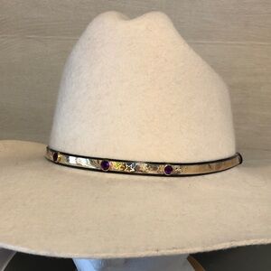 Rockmount Ranch Wear Wool Cowgirl Hat Women’s Small w Gold & Purple Bling NWOT